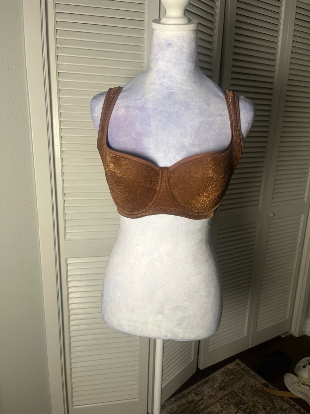 NWT HSIA Everyday Support Shimmery Brown Underwire Bra Sz 34DD